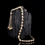 Kristal Kesim 14 Ayar Altın Tesbih