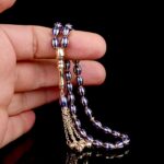 Lacivert Mineli Altın Tesbih - Görsel 3