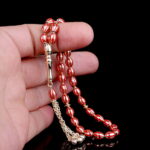 Kırmızı Mineli Altın Tesbih - Görsel 3