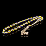 Sarı Lacivert Renkli Altın Tesbih - Görsel 2