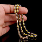 Sarı Lacivert Renkli Altın Tesbih - Görsel 3