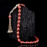 Kırmızı Mineli Altın Tesbih