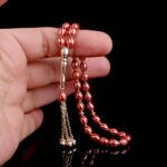 Kırmızı Mineli Altın Tesbih - Görsel 3