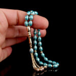 Turkuaz Desenli Altın Tesbih - Görsel 3