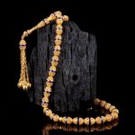 Lacivert Desenli Telkari Altın Tesbih