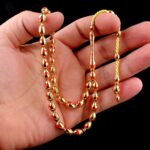 Kırmızı Ay Yıldız İşlemeli Altın Tesbih - Görsel 3