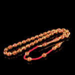 Kırmızı Hat İşlemeli Koleksiyonluk Altın Tesbih - Görsel 2