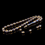 Lacivert İşlemeli Koleksiyonluk Altın Tesbih - Görsel 2