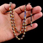 Lacivert İşlemeli Koleksiyonluk Altın Tesbih - Görsel 3