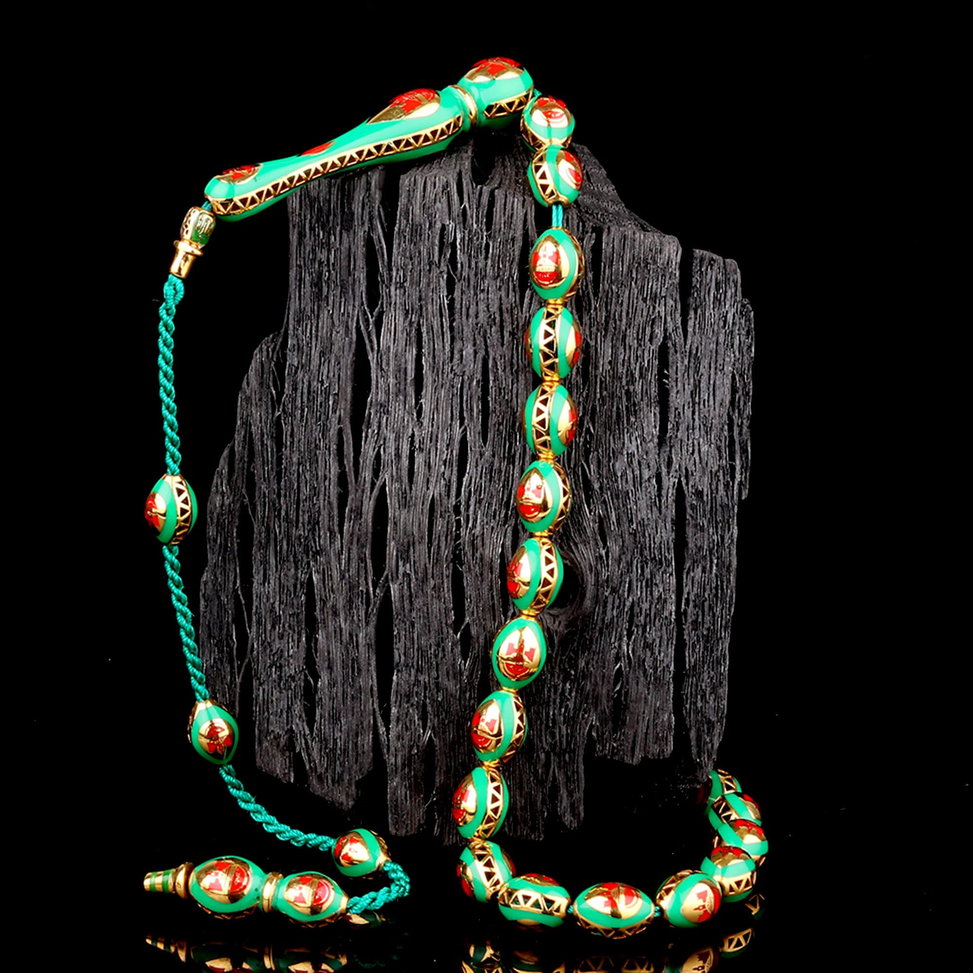 altın53-1 Amedspor Logo İşlemeli Koleksiyonluk Altın Tesbih - Görsel 1