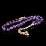 Ametist Doğal Taşlı Altın Tesbih - Görsel 2