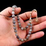 Labradorit Doğal Taş Altın Tesbih - Görsel 3