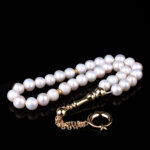 Orijinal İnci Taşlı Ay Yıldız İmame Detaylı Altın Tesbih - Görsel 2