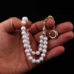 Orijinal İnci Taşlı Ay Yıldız İmame Detaylı Altın Tesbih - Görsel 3