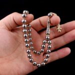 Lacivert Mine İşlemeli Altın Tesbih - Görsel 3