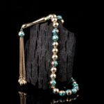 Turkuaz Mine Desenli Altın Tesbih