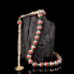 Azerbaycan Bayrak Desenli Altın Tesbih