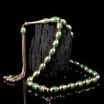 Yaprak Desen İşlemeli Altın Tesbih