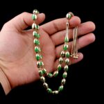 Yaprak Desen İşlemeli Altın Tesbih - Görsel 3