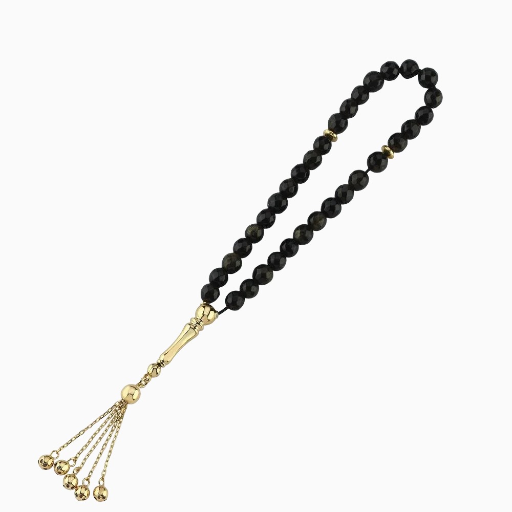 altin-obsidyen-tesbih-4.56gr Altın Obsidyen Tesbih - Görsel 1