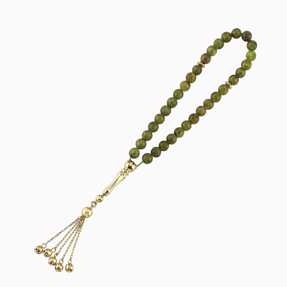 altin-peridot-tesbih-4.50gr Altın Peridot Tesbih - Görsel 1